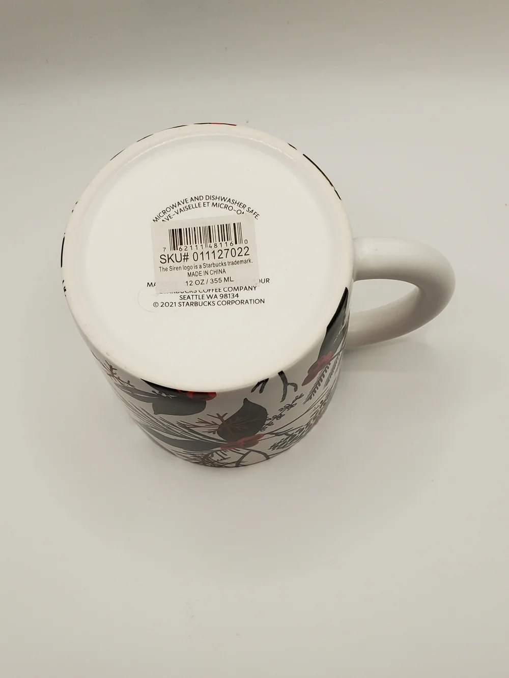 Starbucks Christmas Pinecone  Hollyberry Mistletoe Cup 12oz. 